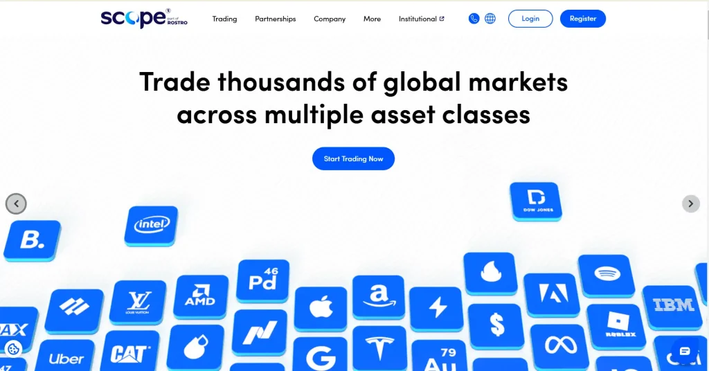 Scope markets home page